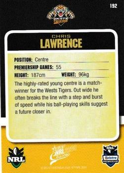 2009 Select Classic #192 Chris Lawrence Back
